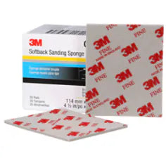 3M Softback Sanding Sponge 02604, 115 mm x 140 mm (4 1/2 in x 5 1/2 in), Fine, 20 Sponges/Pack
