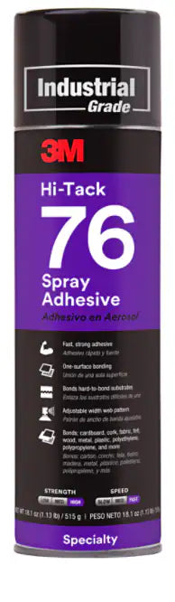 3M Hi-Tack Spray Adhesive 76, Clear, 24 fl oz Can (Net Wt 18.1 oz)