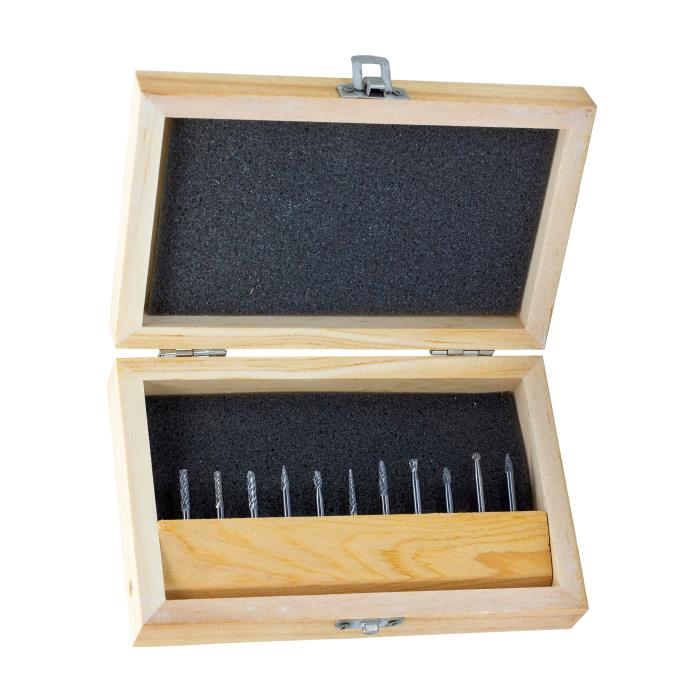 11 Piece Miniature Carbide Bur Set (SA42, SA43, SC42, SD42, SE41, SF42, SG41, SG43, SH41, SM43 and SN42)