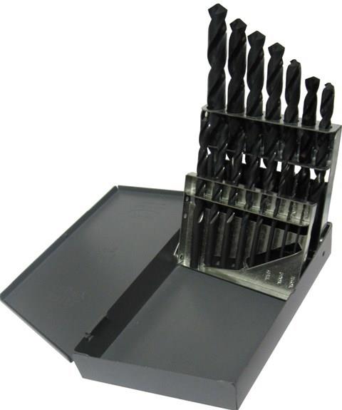 15 Piece Tin Coated Jobber Length Drill Bit Set, 1/16" - 1/2"