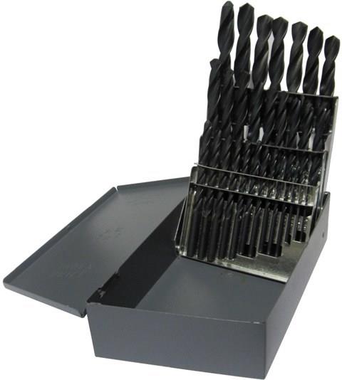 29 Piece Tin Coated Jobber Length Drill Bit Set, 1/16" - 1/2"