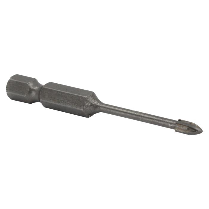 1/8" Carbide Tipped 4 Flute Glass & Tile Drill Bit with Hex Shank