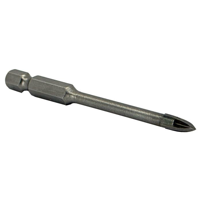 3/16" Carbide Tipped 4 Flute Glass & Tile Drill Bit with Hex Shank