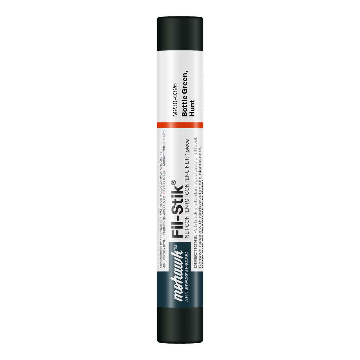 Mohawk Bottle Green Hunt Fil-Stik wax putty stick for wood repair
