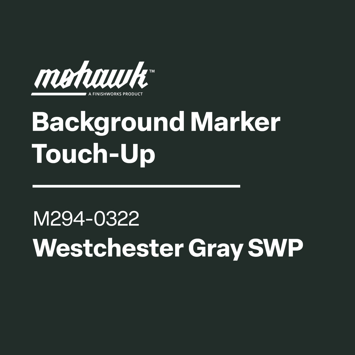 Mohawk Background Marker Touch-Up label with product details on a black background