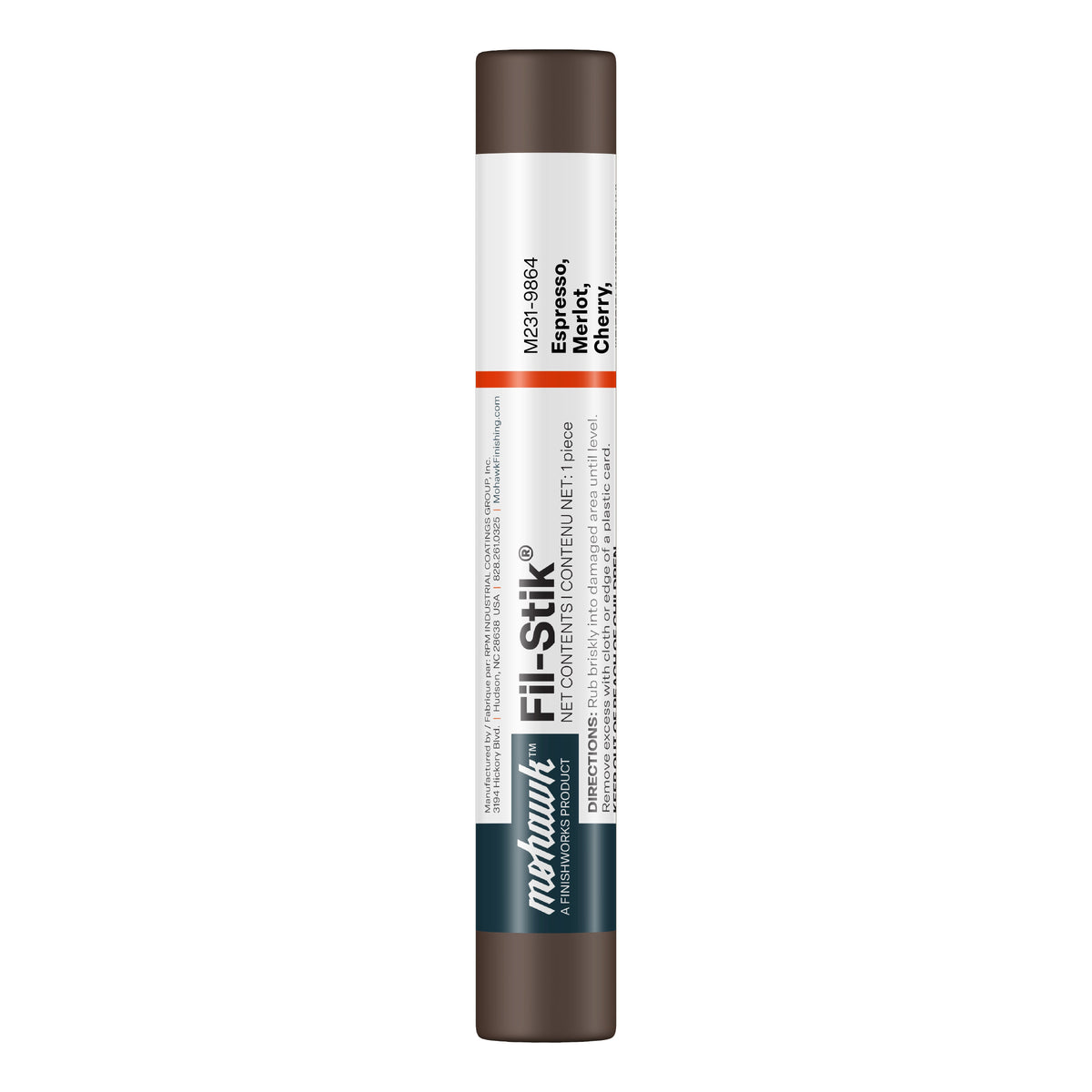 Mohawk Fil-Stik M231-9864 Espresso Merlot Cherry Chestnut putty stick