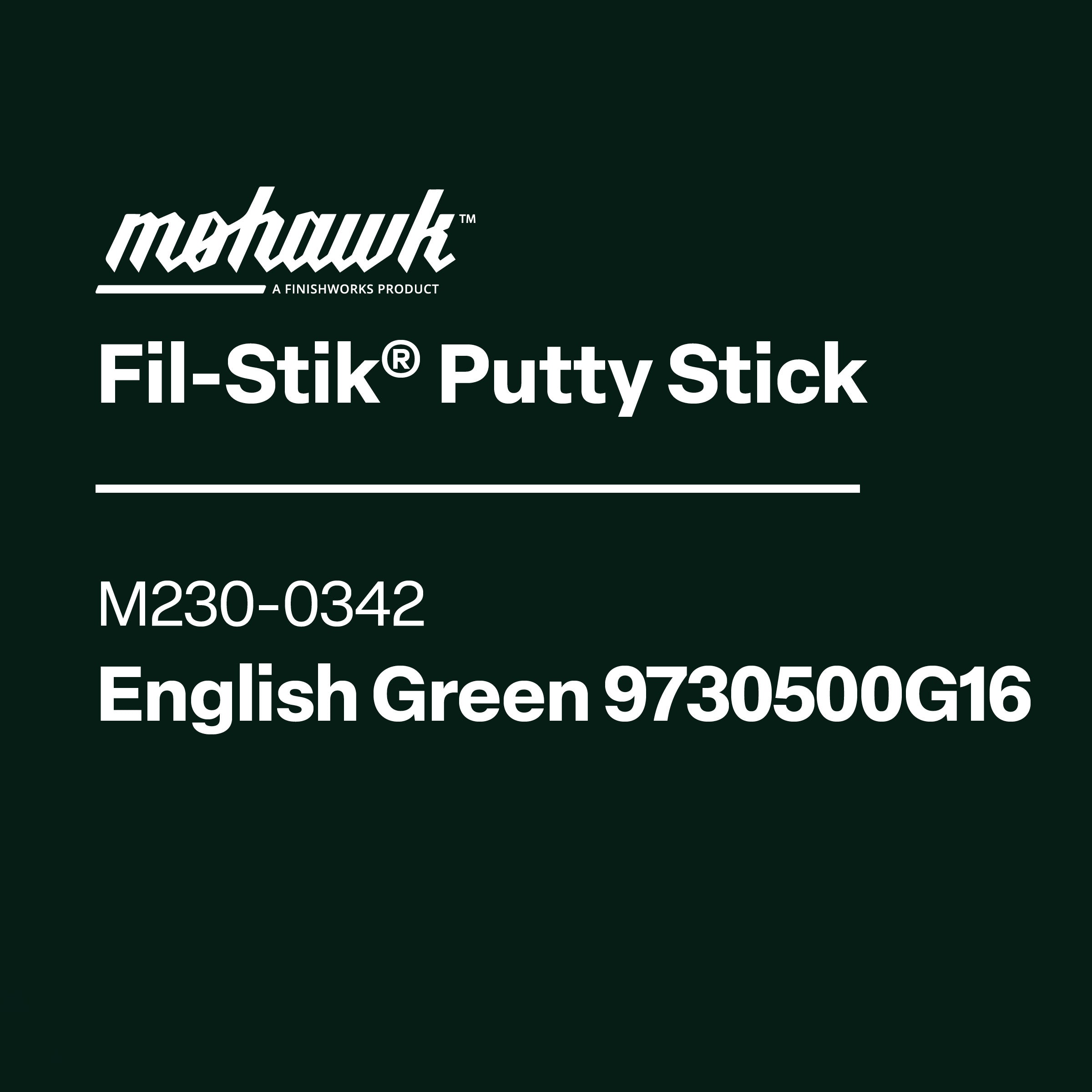 Mohawk Fil-Stik Putty Stick label on a black background