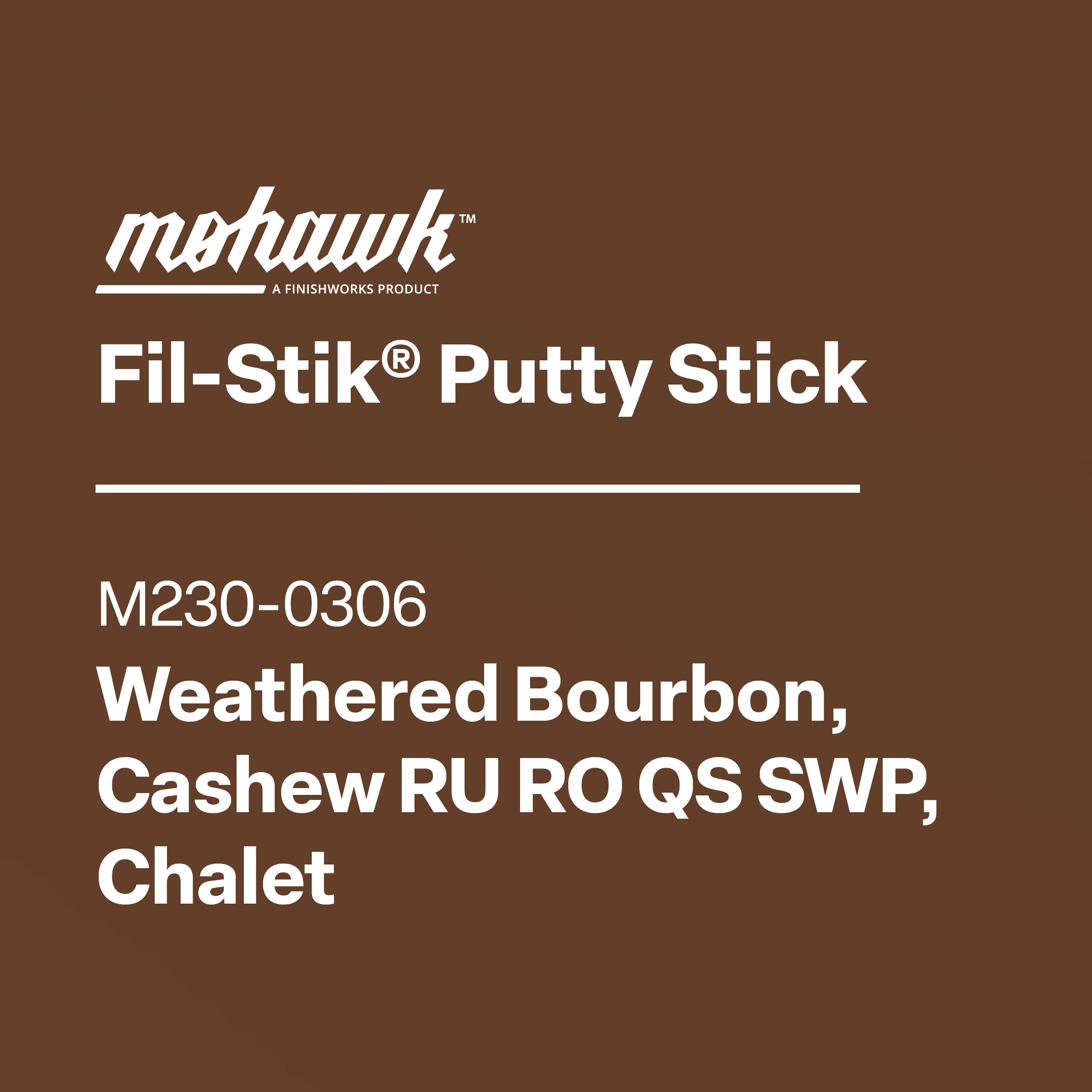 Mohawk M230-0306 Weathered Bourbon furniture scratch touch-up filler stick