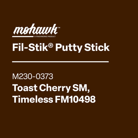 Mohawk Fil-Stik Putty Stick label on a brown background