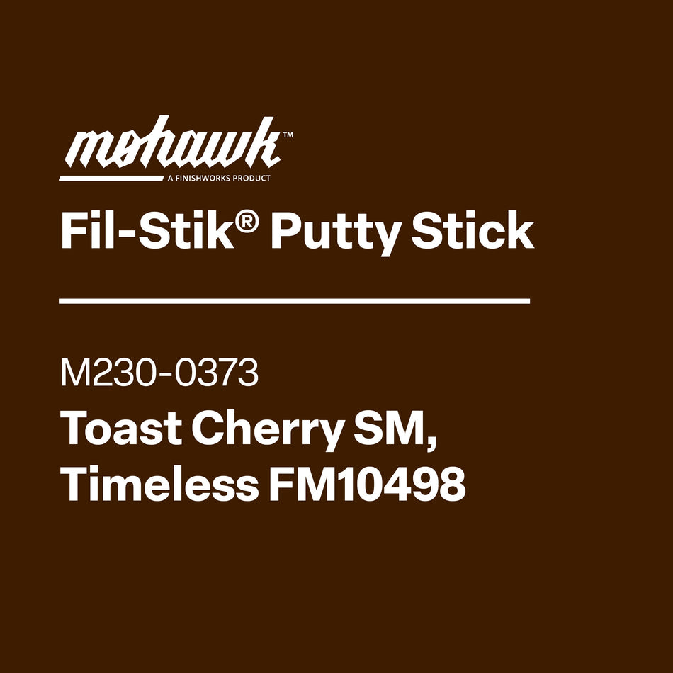 Mohawk Fil-Stik Putty Stick label on a brown background