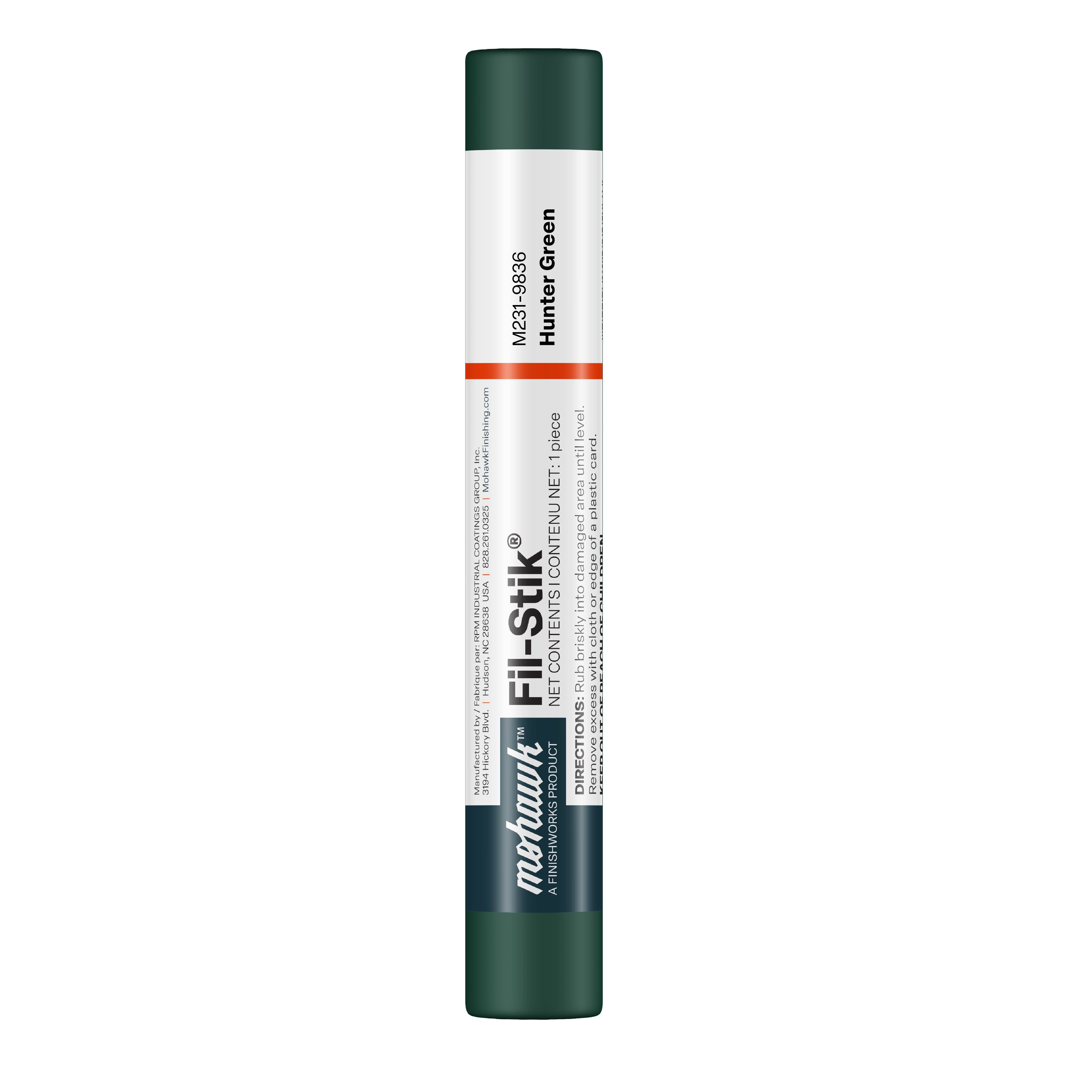 Mohawk Hunter Green Fil-Stik wax putty stick for wood repair