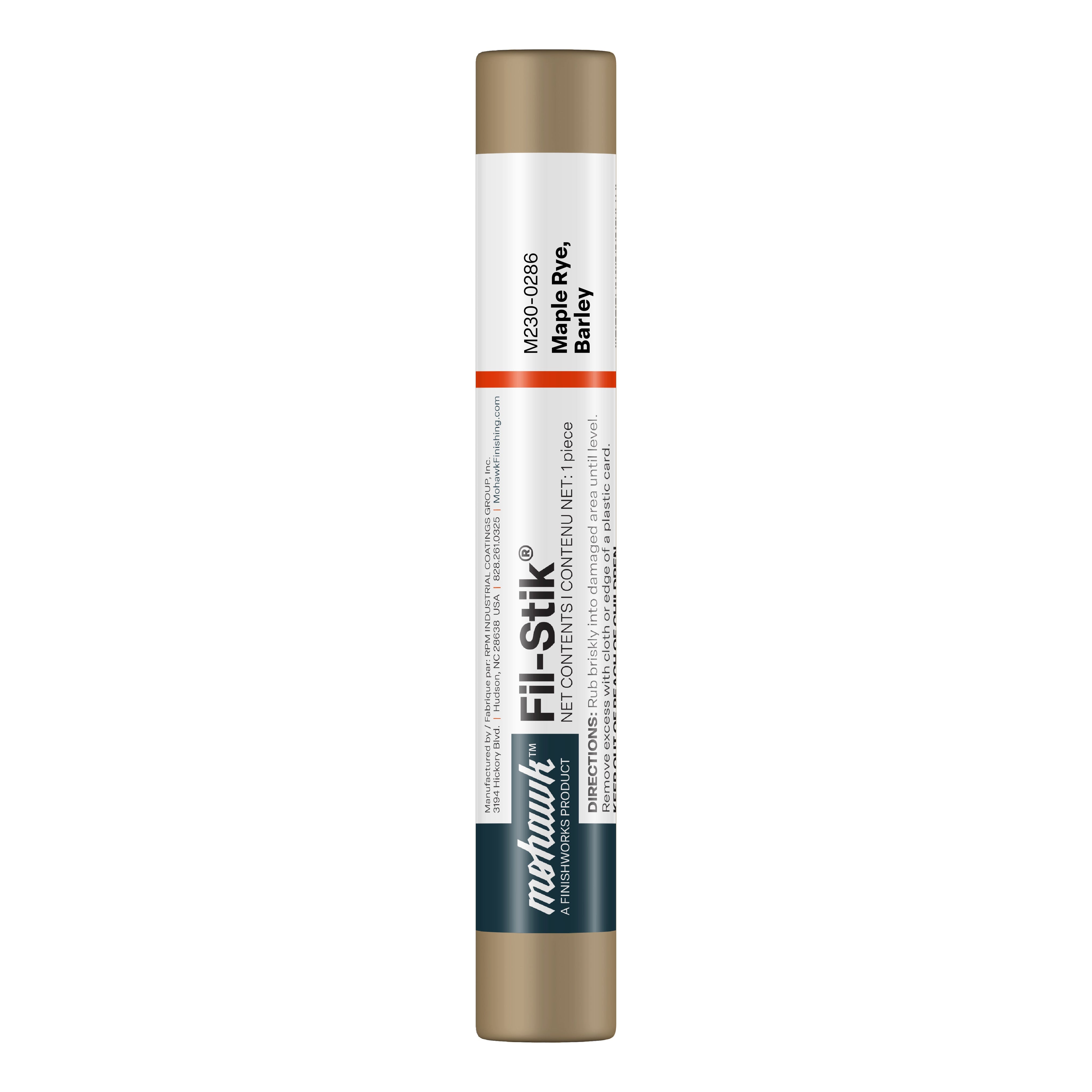 Mohawk Maple Rye Barley Fil-Stik wax putty stick for wood repair