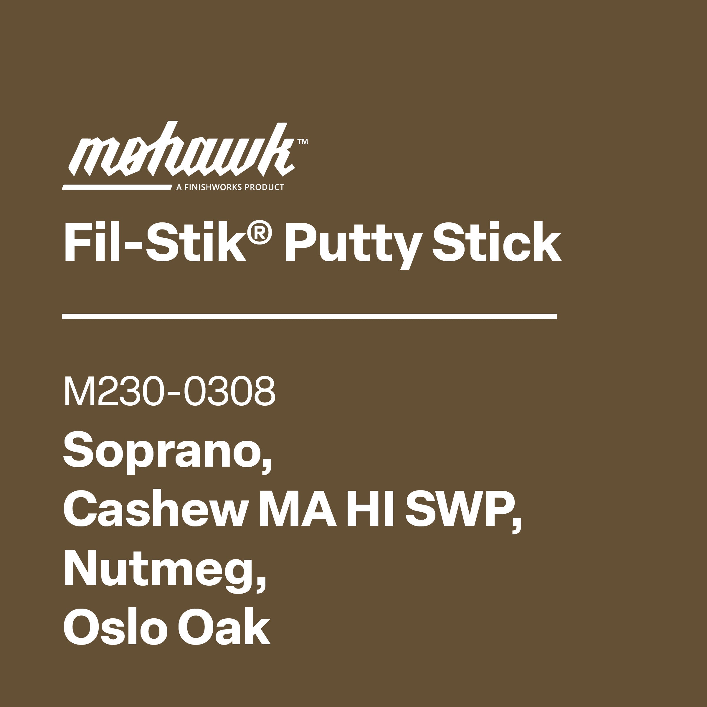 Mohawk M230-0308 Soprano Nutmeg furniture scratch and nick touch-up stick