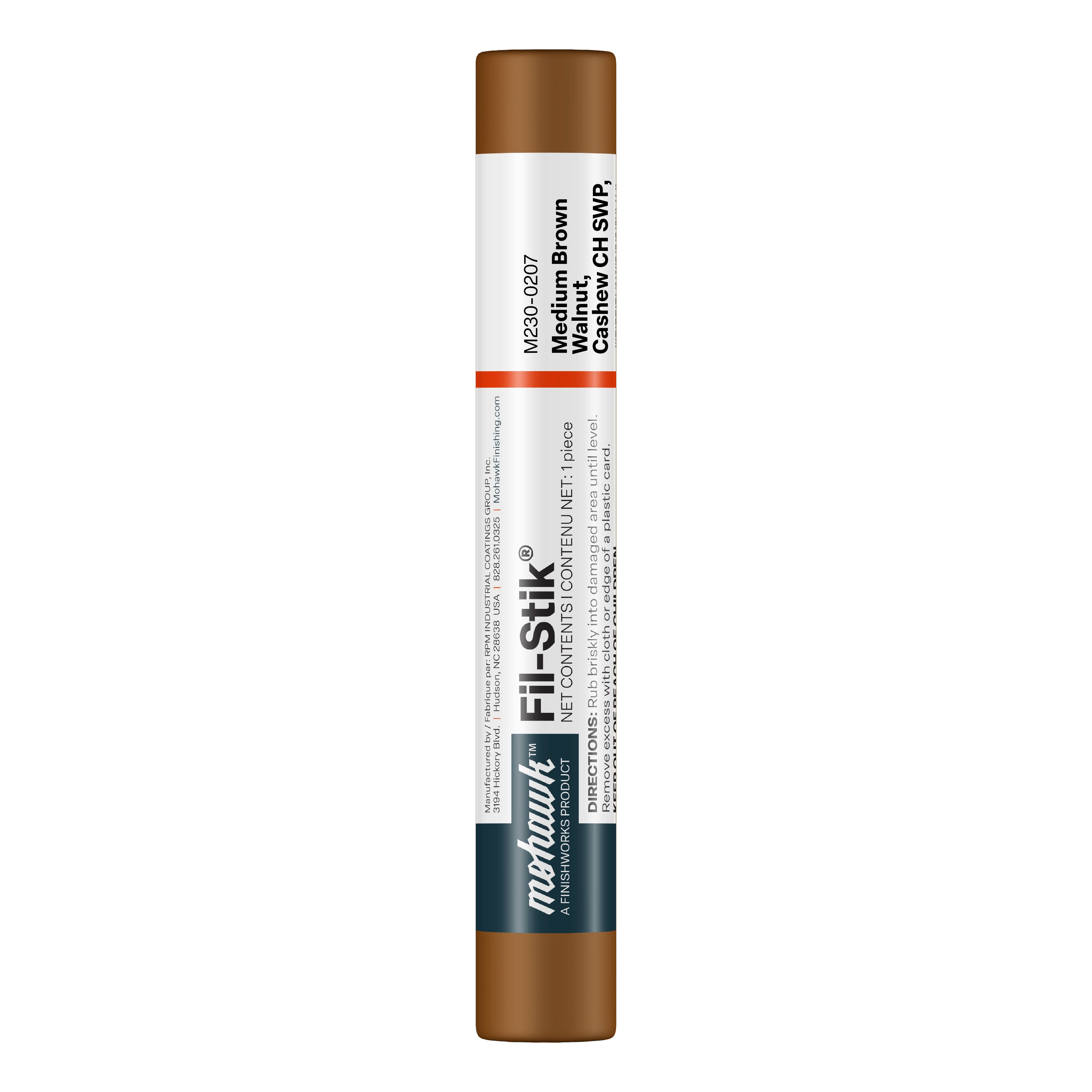 Mohawk Medium Brown Walnut Cashew CH SWP Ginger Fil-Stik wax putty stick for wood repair