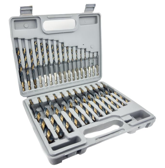 29 Piece Quick Change Hex Shank Drill Bit Set 1/16" - 1/2" Plastic Case