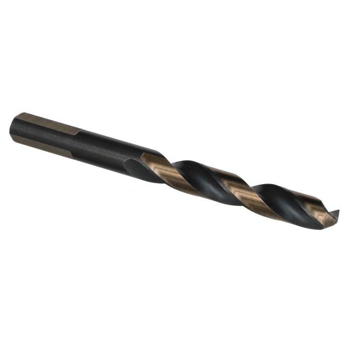 21/64" HSS Black & Gold KFD Split Point Mechanics Length Drill Bit with 3-Flat Shank