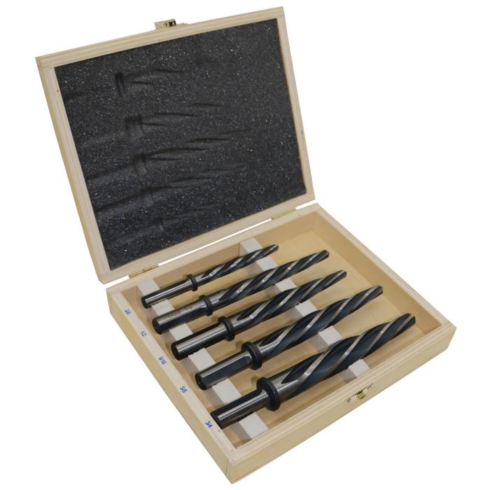5 Piece HSS Black & Gold Bridge Reamer Set in Wooden Case