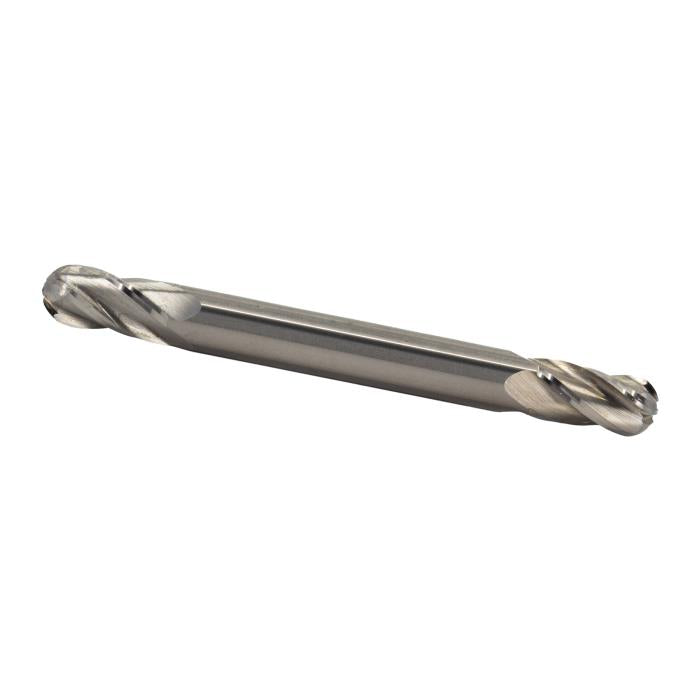 1/8" Carbide 4 Flute Double End Stub Ball End Mill