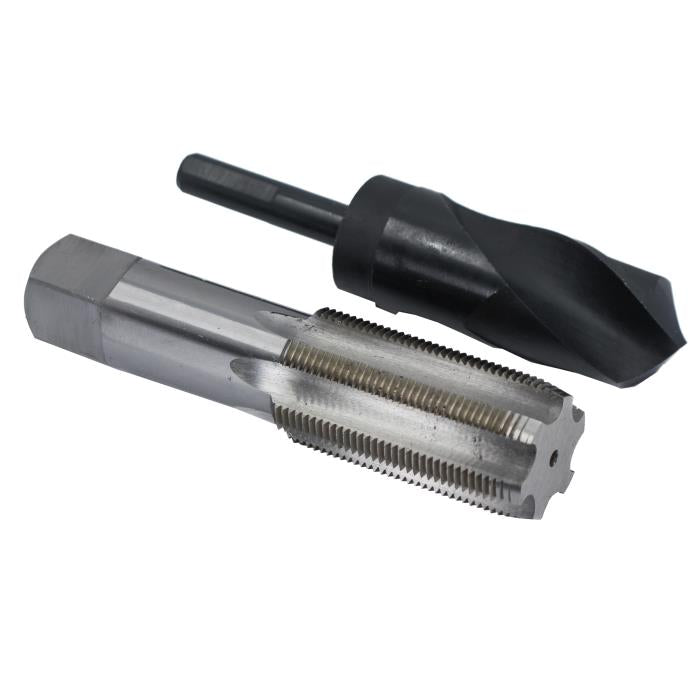 1-3/8"-12 UNF HSS Plug Tap and 1-19/64" HSS 1/2" Shank Drill Bit Kit