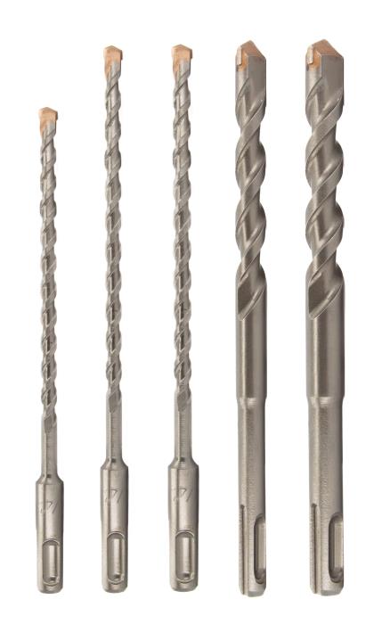 3/16" - 1/2" 5 Piece SDS-Plus Hammer Drill Bit Drill Bit Set