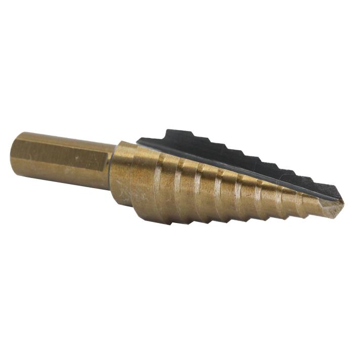 #3 HSS Black & Gold Step Drill Bit (1/4" - 3/4" by 1/16")