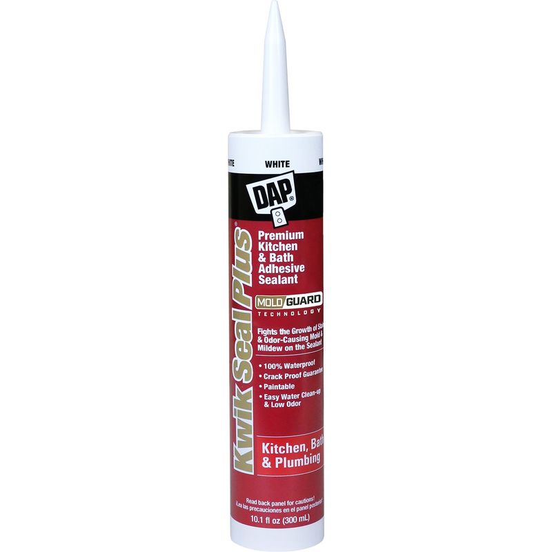 DAP 18510 10.1oz White Kwik Seal Plus Kitchen & Bath Adhesive Sealant