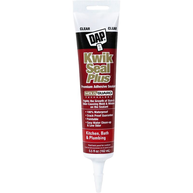 DAP 18546 5.5oz Clear Kwik Seal Plus Kitchen & Bath Adhesive Sealant