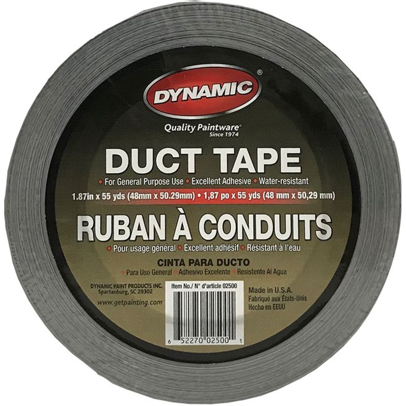 Dynamic 02500 1.87" x 55yd (48mm x 50.29m) Grey Utility Duct Tape