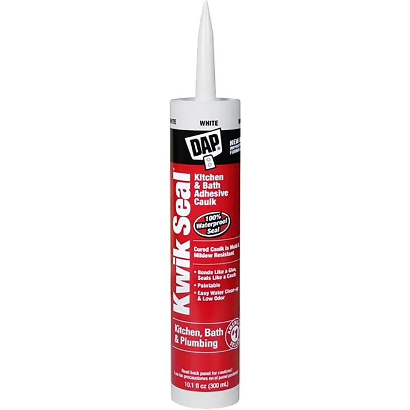 DAP 18032 10.3oz Cart White Kwik Seal Kitchen & Bath Adhesive Caulk