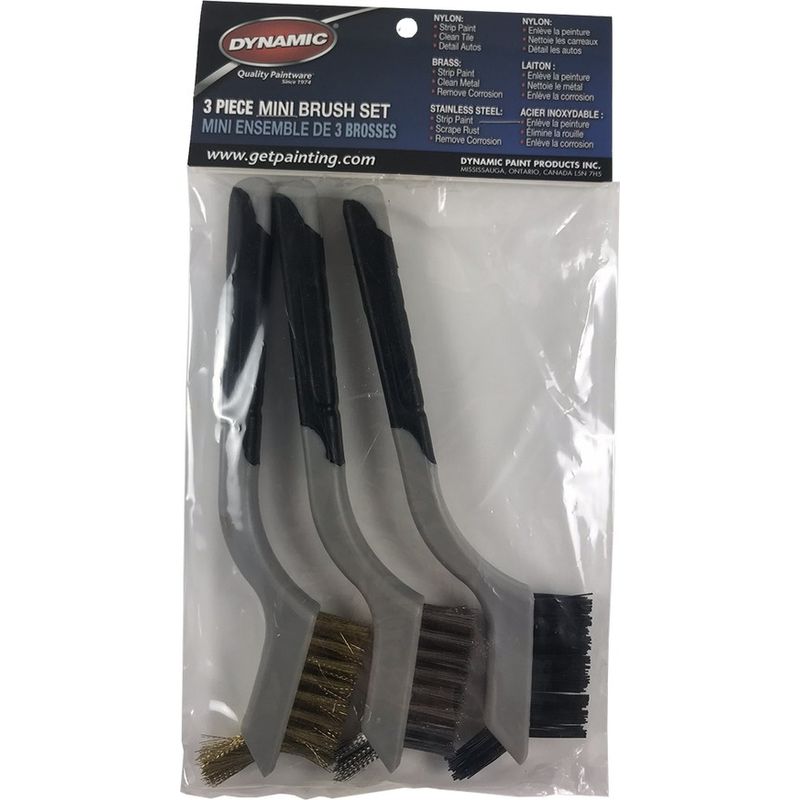 Dynamic DYN10481 3pc Soft Grip Mini Wire Brush Set