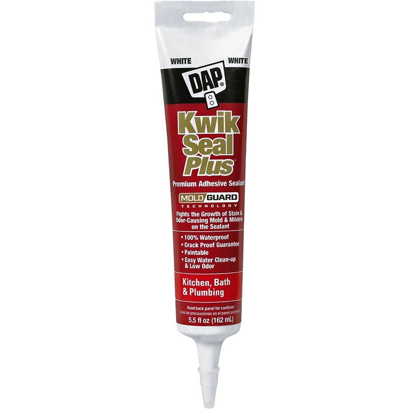 DAP 18526 5.5oz White Kwik Seal Plus Kitchen & Bath Adhesive Sealant