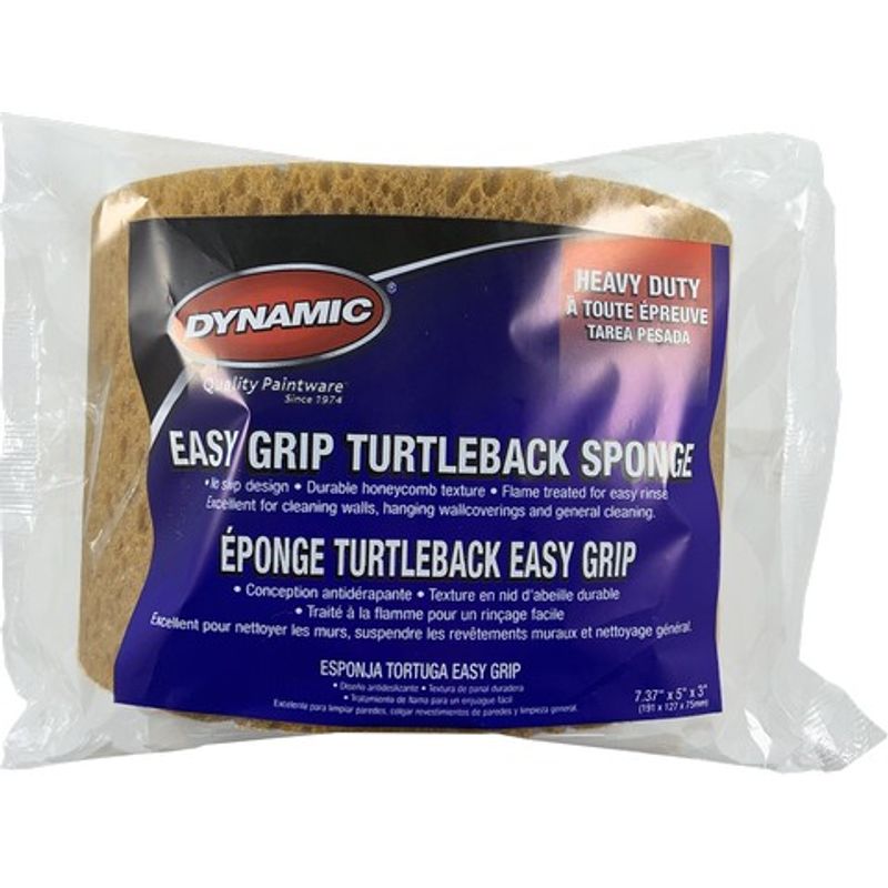 Dynamic 00027 7.37" x 5" x 3" Heavy Duty Easy Grip Turtleback Wall Cleaning Sponge
