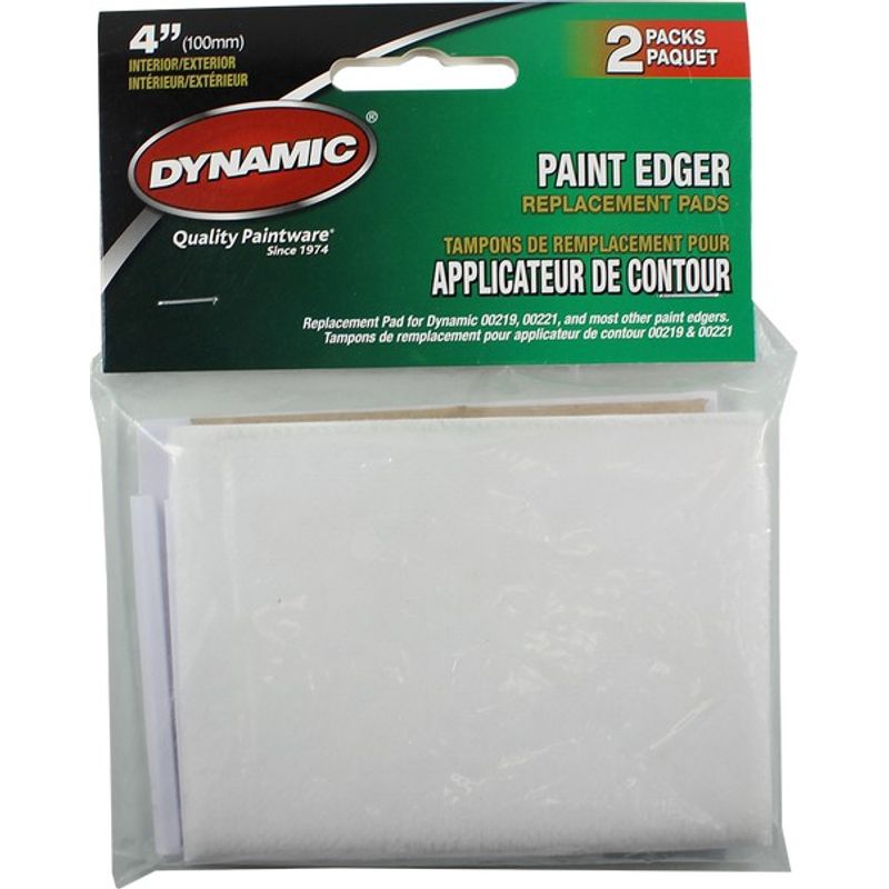 Dynamic 00220 4" Interior/Exterior Molding & Trim Paint Edger Replacement Pads (2pk)